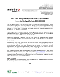One New Jersey Lottery Ticket Wins $50000 as the