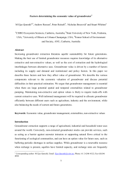 Factors determining the economic value of groundwater M Ejaz