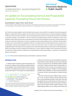 An Update on Accumulating Exercise and Postprandial Lipaemia