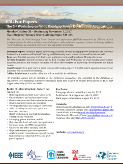The 5th Workshop on Wide Bandgap Power Devices and Applications