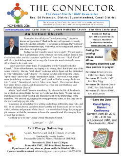 Novemeber 2016 - East Ohio Conference