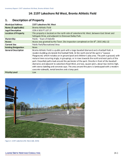 14: 2197 Lakeshore Rd West, Bronte Athletic Field 1. Description of