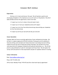 Consumer Math Syllabus