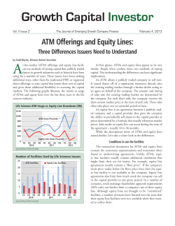 ATM Offerings and Equity Lines