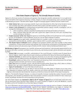 Ohio State Chapter of Sigma Xi, The Scientific Research Society