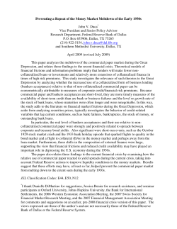 Preventing a Repeat of the Money Market