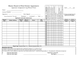 Revised Experience Log (6/08)