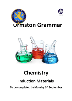 Chemistry - Urmston Grammar School