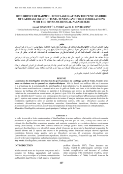 occurrence of harmful dinoflagellates in the punic harbors of carthage