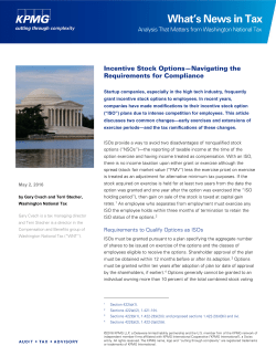 Incentive Stock Options—Navigating the Requirements for
