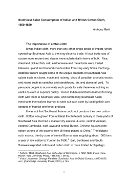 Southeast Asian Consumption of Indian and British Cotton