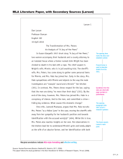 MLA Literature Paper, with Secondary Sources (Larson)