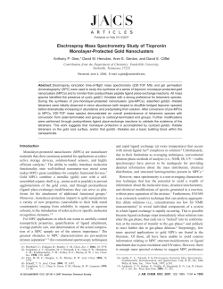 Electrospray Mass Spectrometry Study of Tiopronin Monolayer