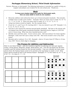 Pachappa Elementary School, Third Grade Information Math Ten