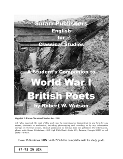 Cov-WWI Brit Poets