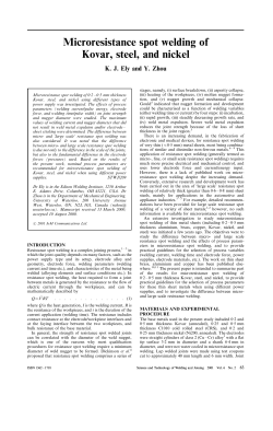 Microresistance spot welding of Kovar, steel, and nickel