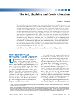 The Fed, Liquidity, and Credit Allocation