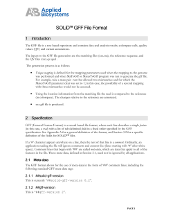 SOLiD&trade; GFF File Format