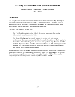Auxiliary Prevention Outreach Specialist Study Guide