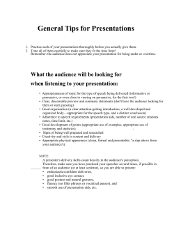 General Tips for Presentations