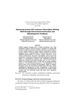 Enhancing Iranian EFL Learners` Descriptive Writing Skill through
