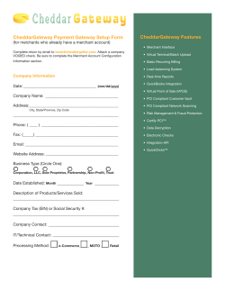CheddarGateway Payment Gateway Setup Form