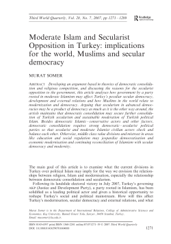 Moderate Islam and Secularist Opposition in Turkey