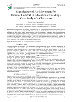 Significance of Air Movement for Thermal Comfort in Educational