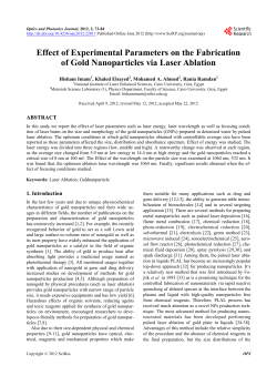 Effect of Experimental Parameters on the Fabrication of Gold