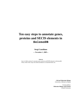 Ten easy steps to annotate genes, proteins and SECIS elements in