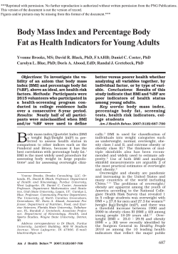 Body Mass Index and Percentage Body Fat as Health