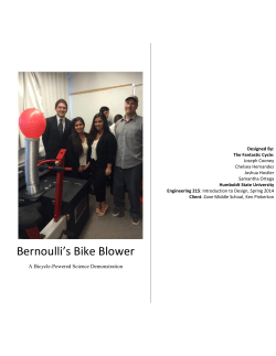 Bernoulli`s Bike Blower - HSU Users Web Pages