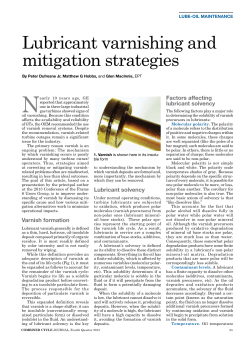 Lubricant varnishing and mitigation strategies