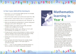 1 34 Mathematics learning in Year 4