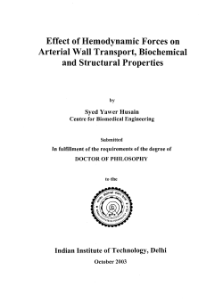 Effect of Hemodynamic Forces on Arterial Wall