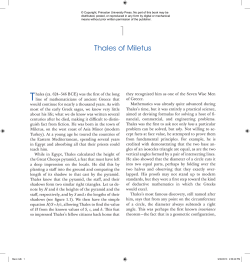 thales of Miletus - Princeton University Press