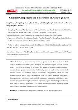 Chemical Components and Bioactivities of Psidium guajava