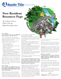 New Resident Resource