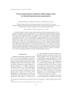 Precise measurement of chlorine stable isotopic ratios by thermal