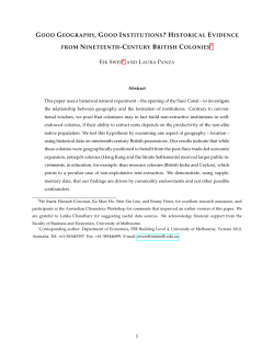 good geography, good institutions? historical evidence from