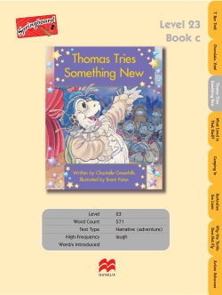 Thomas Tries Something New Teacher Notes