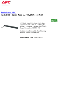 Basic Rack PDU Rack PDU, Basic, Zero U, 10A,230V, (15)C13