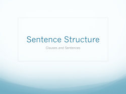 Sentence Structure