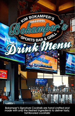 Bokamper`s Signature Cocktails are hand crafted and made with