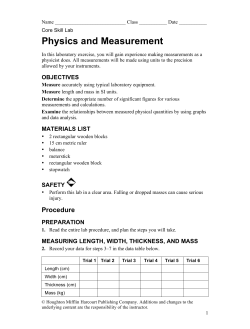 Physics and Measurement Lab