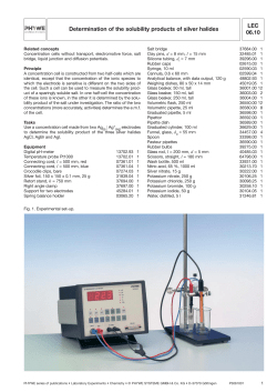 LEC 06.10 Determination of the solubility products of silver halides