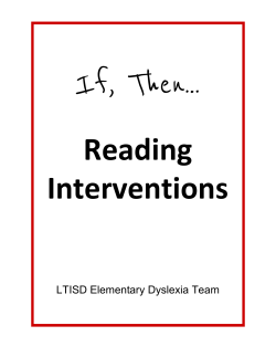 LTISD Elementary Dyslexia Team