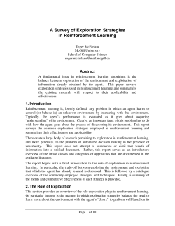 A Survey of Exploration Strategies in Reinforcement Learning