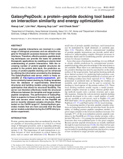 GalaxyPepDock: a protein&ndash;peptide docking tool based on