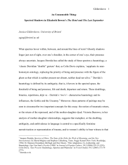 Spectral Shadows in Elizabeth Bowen`s The Hotel and The Last